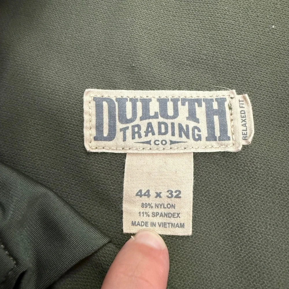 Duluth Trading Co Flexpedition Pants Mens 44x32 Green Relaxed Fit Cargo Tactical